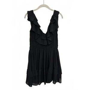 Abercrombie & Fitch Black Ruffle Detail Dress, Medium